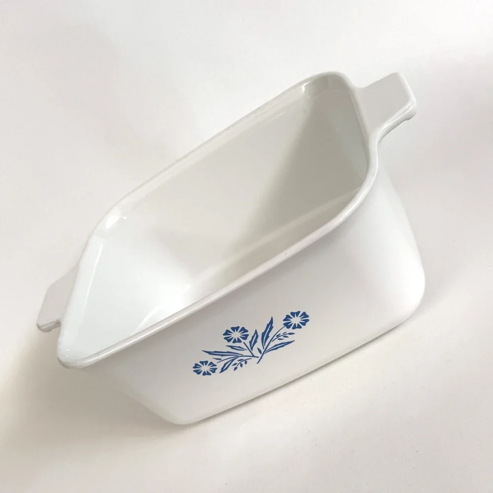 Vintage Corning Ware Blue Cornflower P-4-B 7x5 1/2x3 Loaf Baking Dish USA 1.5 qt